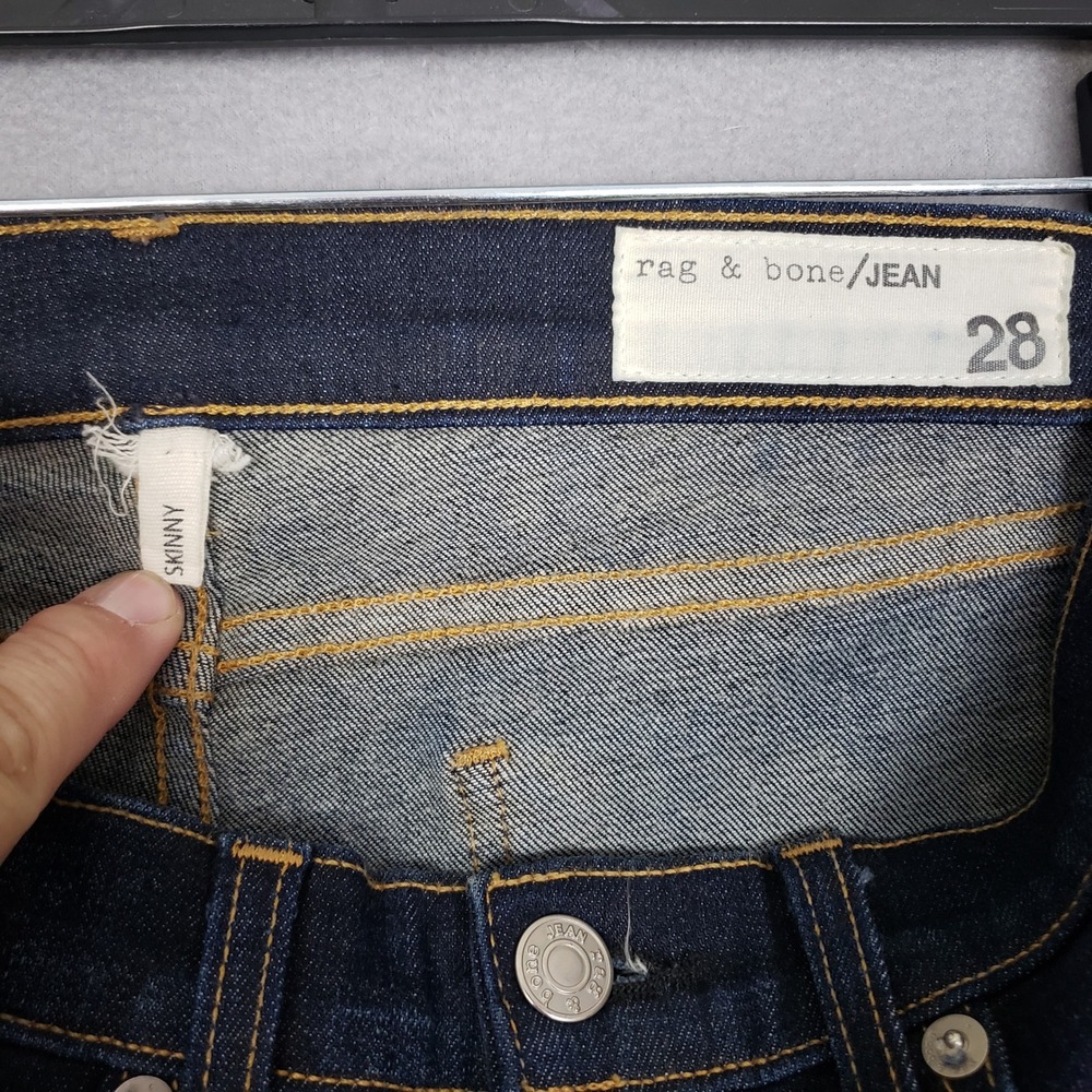 Rag & Bone Size 28 Kensington Skinny Jeans Dark Wash Denim Classic Capsule Chic - Picture 3 of 9